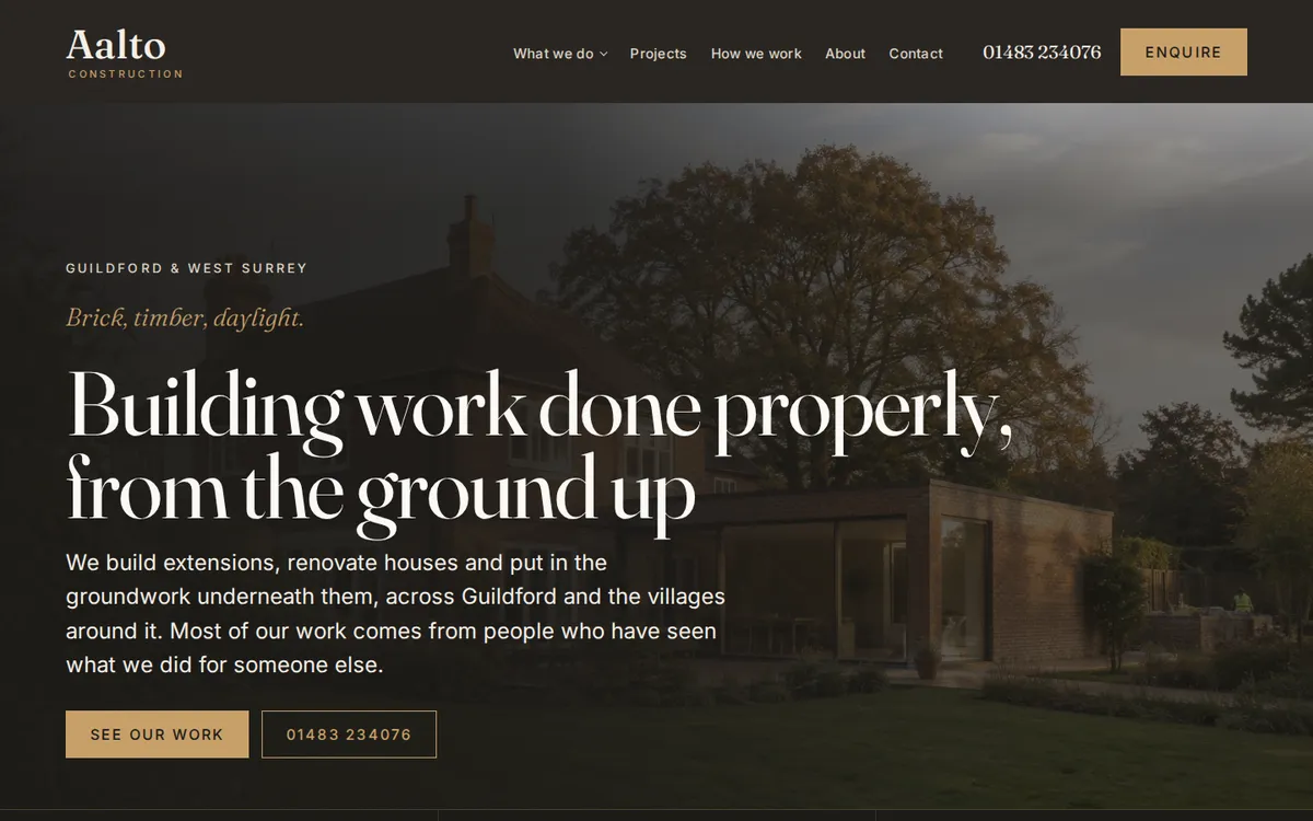 The Aalto Construction website
