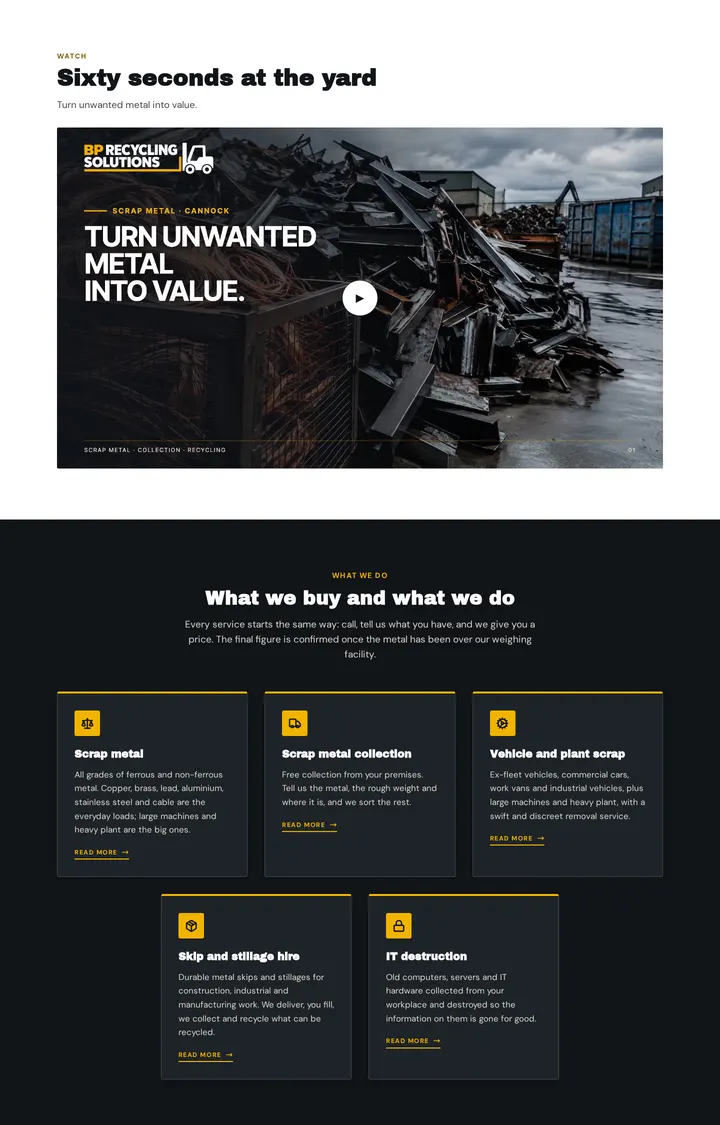 Further down the BP Recycling Solutions website