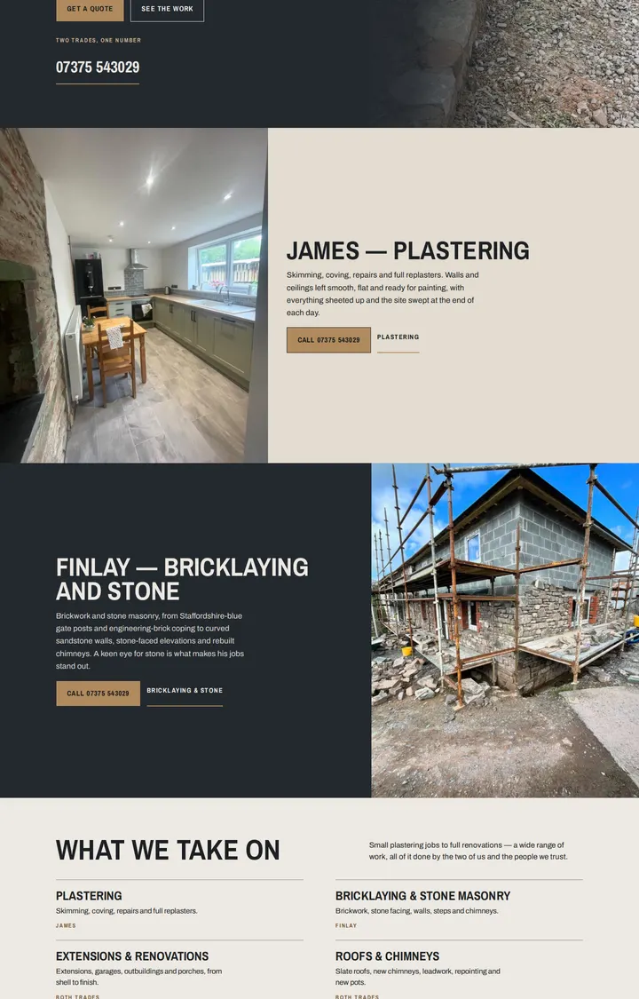 Further down the K&P Construction website